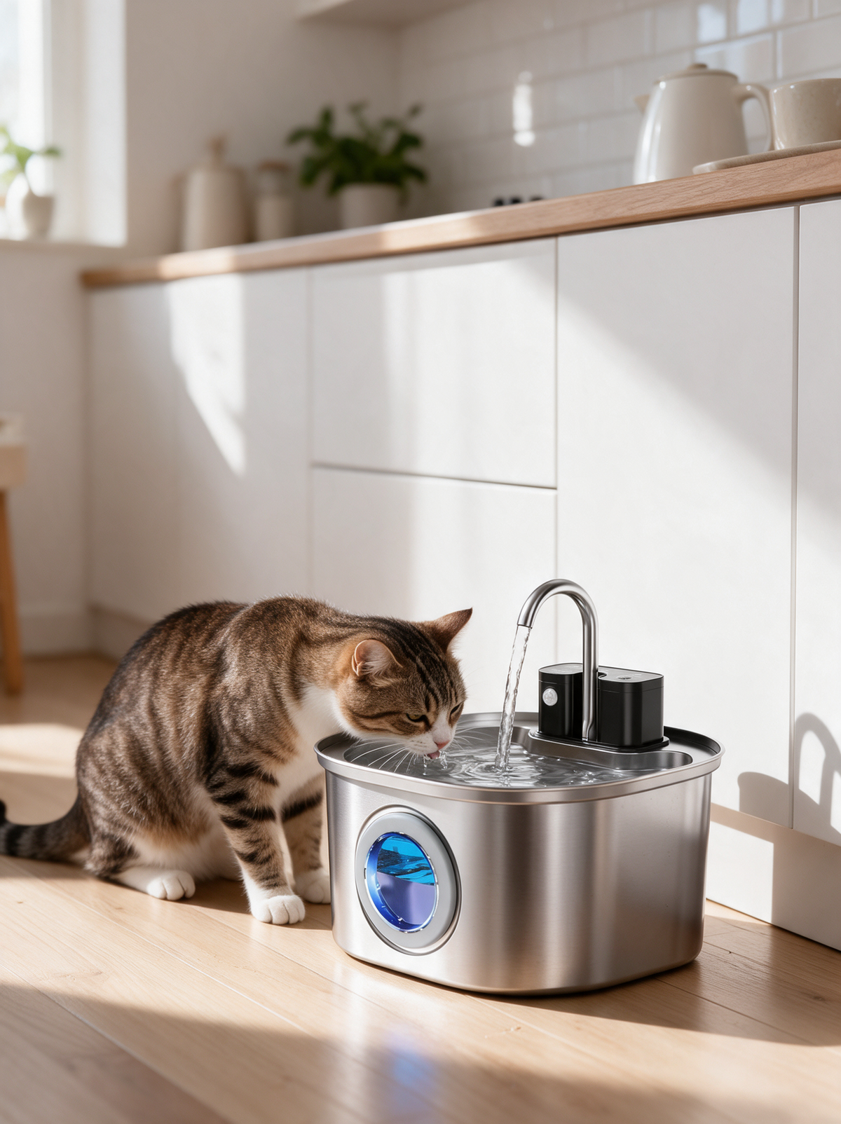 Stainless Steel Wireless Water Fountain