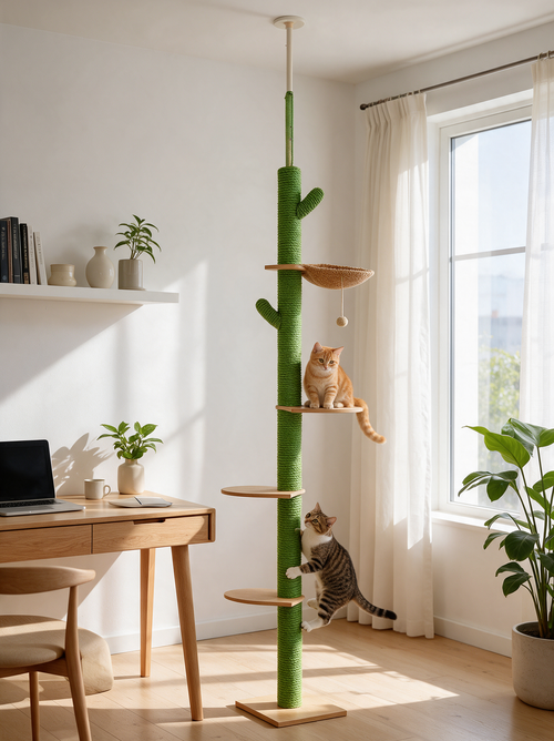 Cactus Floor-to-Ceiling Cat Tower