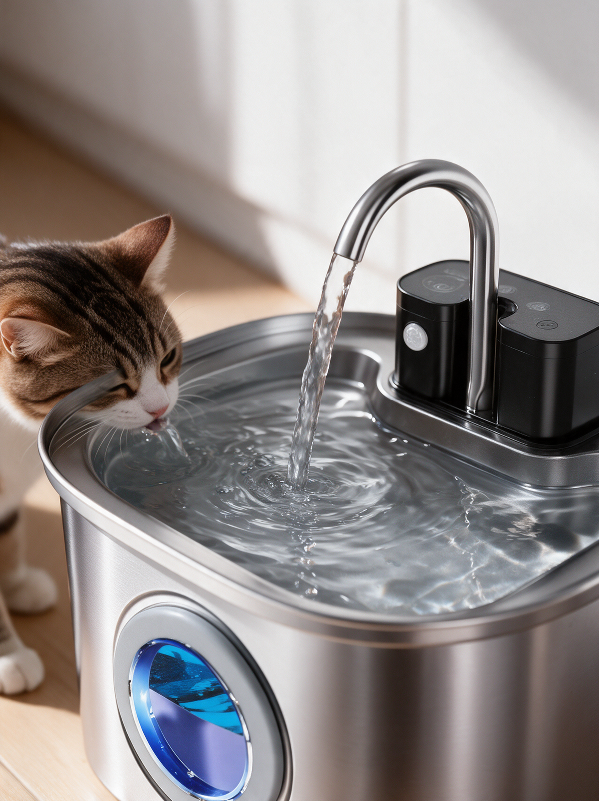 Stainless Steel Wireless Water Fountain